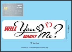 StickerTalk Will You Marry Me Vinyl Sticker, 10 inches by 3 inches