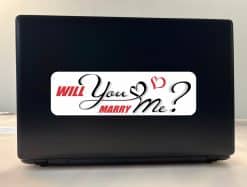 StickerTalk Will You Marry Me Vinyl Sticker, 10 inches by 3 inches