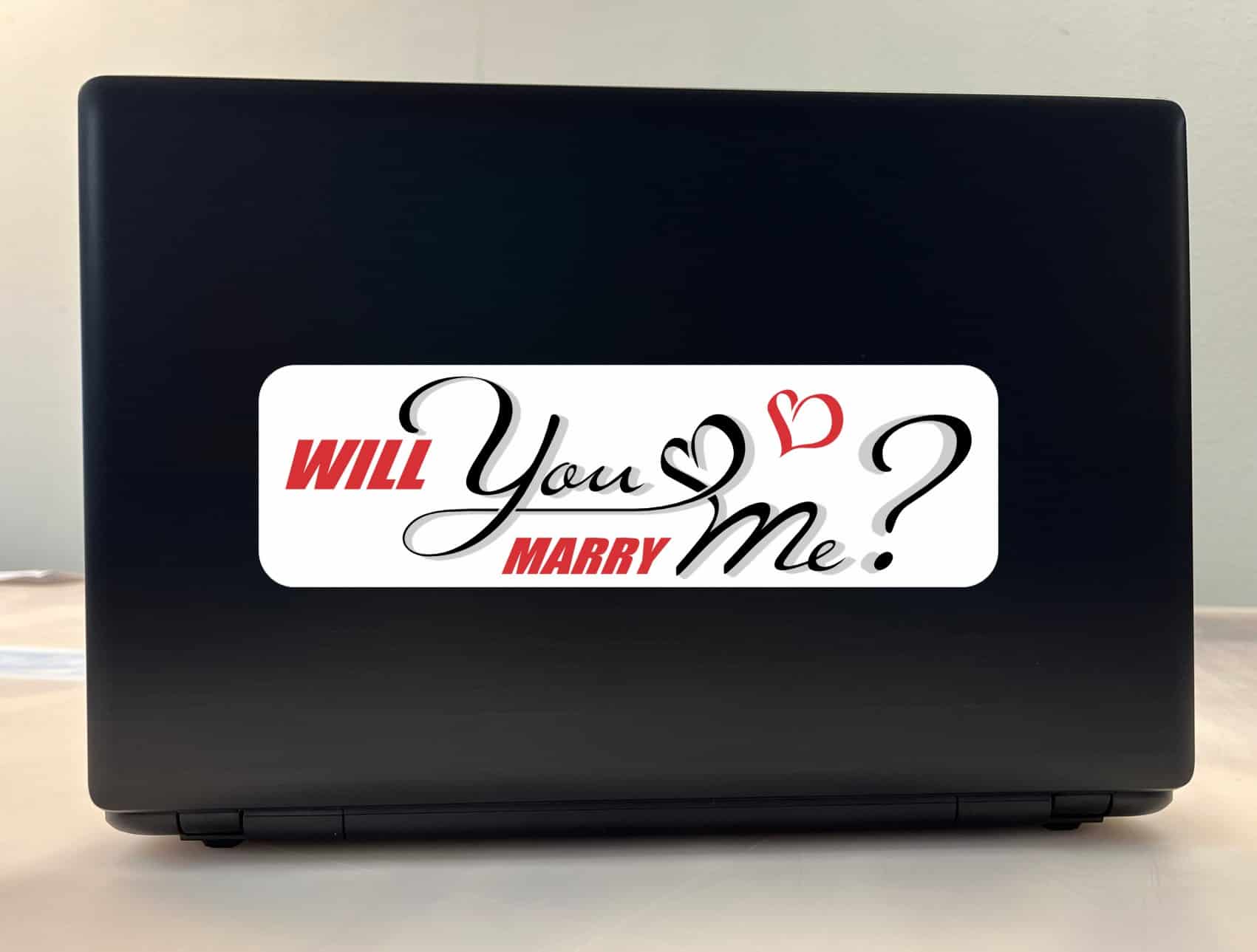 StickerTalk Will You Marry Me Vinyl Sticker, 10 inches by 3 inches