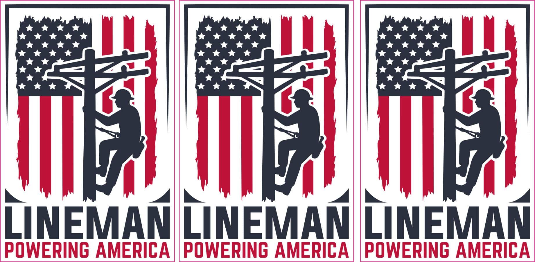 StickerTalk Lineman Powering America Vinyl Sticker Sheet, 2 inches by 3 inches