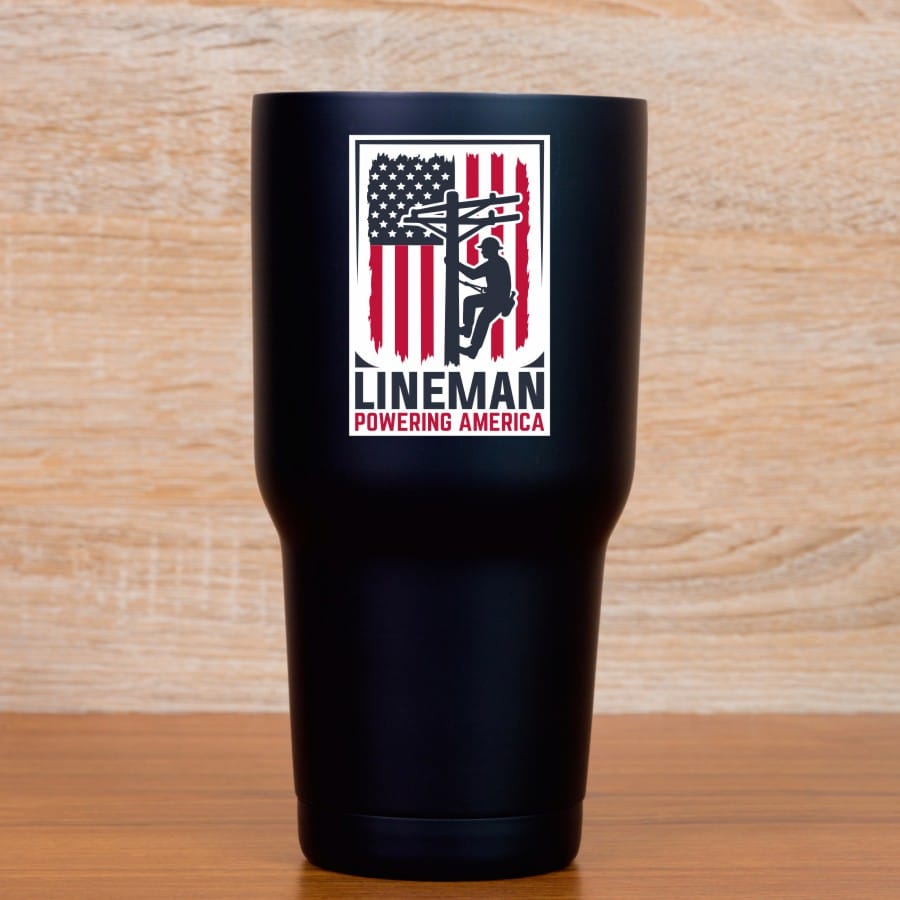 StickerTalk Lineman Powering America Vinyl Sticker Sheet, 2 inches by 3 inches
