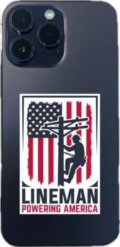 StickerTalk Lineman Powering America Vinyl Sticker Sheet, 2 inches by 3 inches