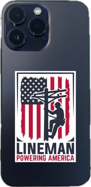 StickerTalk Lineman Powering America Vinyl Sticker Sheet, 2 inches by 3 inches