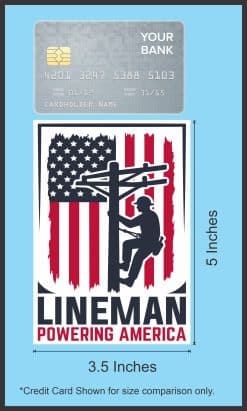 StickerTalk Lineman Powering America Magnet, 3.5 inches by 5 inches