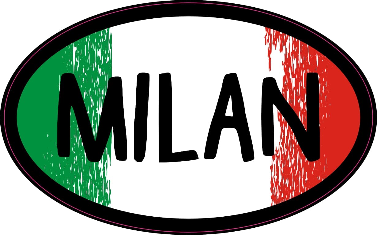 StickerTalk Milan Italy Vinyl Sticker, 4 inches by 2.5 inches