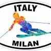 StickerTalk Winter Games Milan Italy, 5 inches by 3 inches