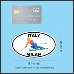StickerTalk Winter Games Milan Italy, 5 inches by 3 inches