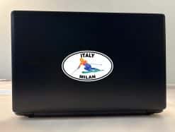 StickerTalk Winter Games Milan Italy, 5 inches by 3 inches