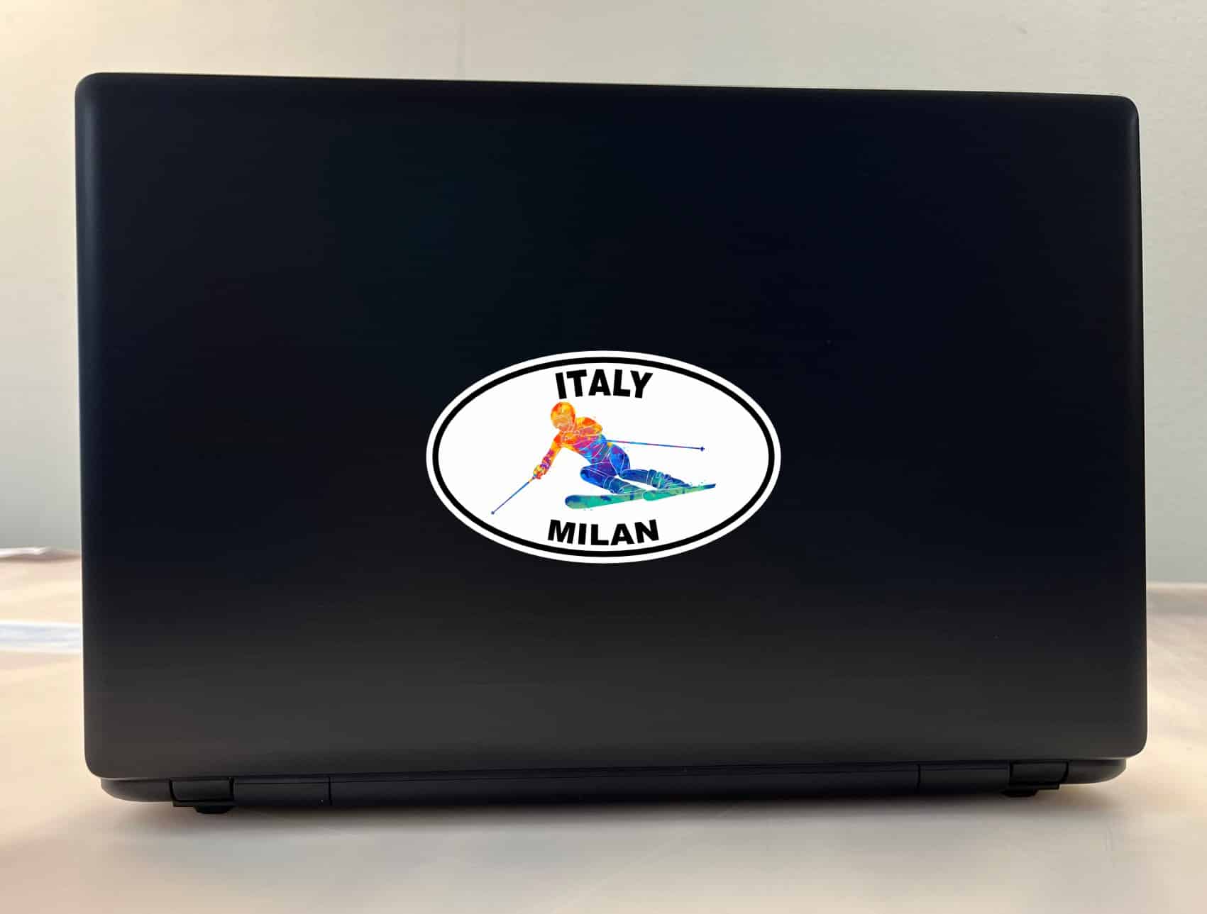 StickerTalk Winter Games Milan Italy, 5 inches by 3 inches