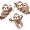 StickerTalk Cartoon Sloth Vinyl Sticker Sheet, 3 inches by 2.7 inches