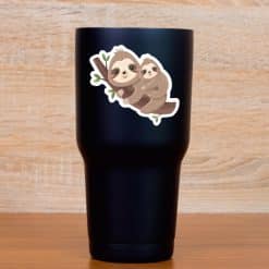 StickerTalk Cartoon Sloth Vinyl Sticker Sheet, 3 inches by 2.7 inches