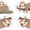 StickerTalk Sloth Cute Vinyl Sticker Sheet, 3 inches by 1.7 inches