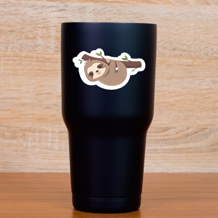 StickerTalk Sloth Cute Vinyl Sticker Sheet, 3 inches by 1.7 inches