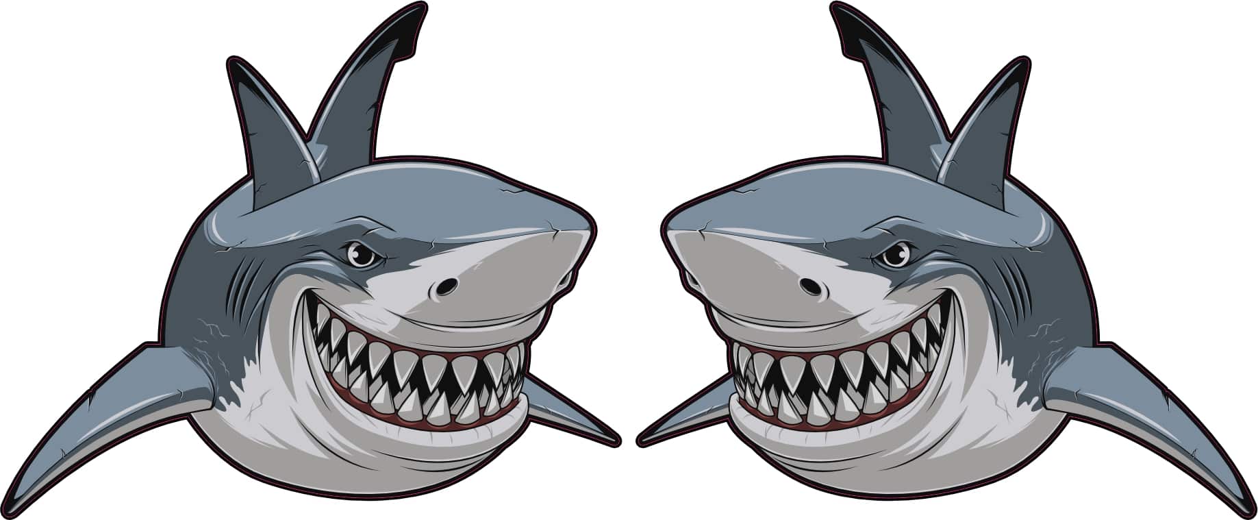 StickerTalk Shark Mirrored Vinyl Sticker Sheet, 3 inches by 2.5 inches