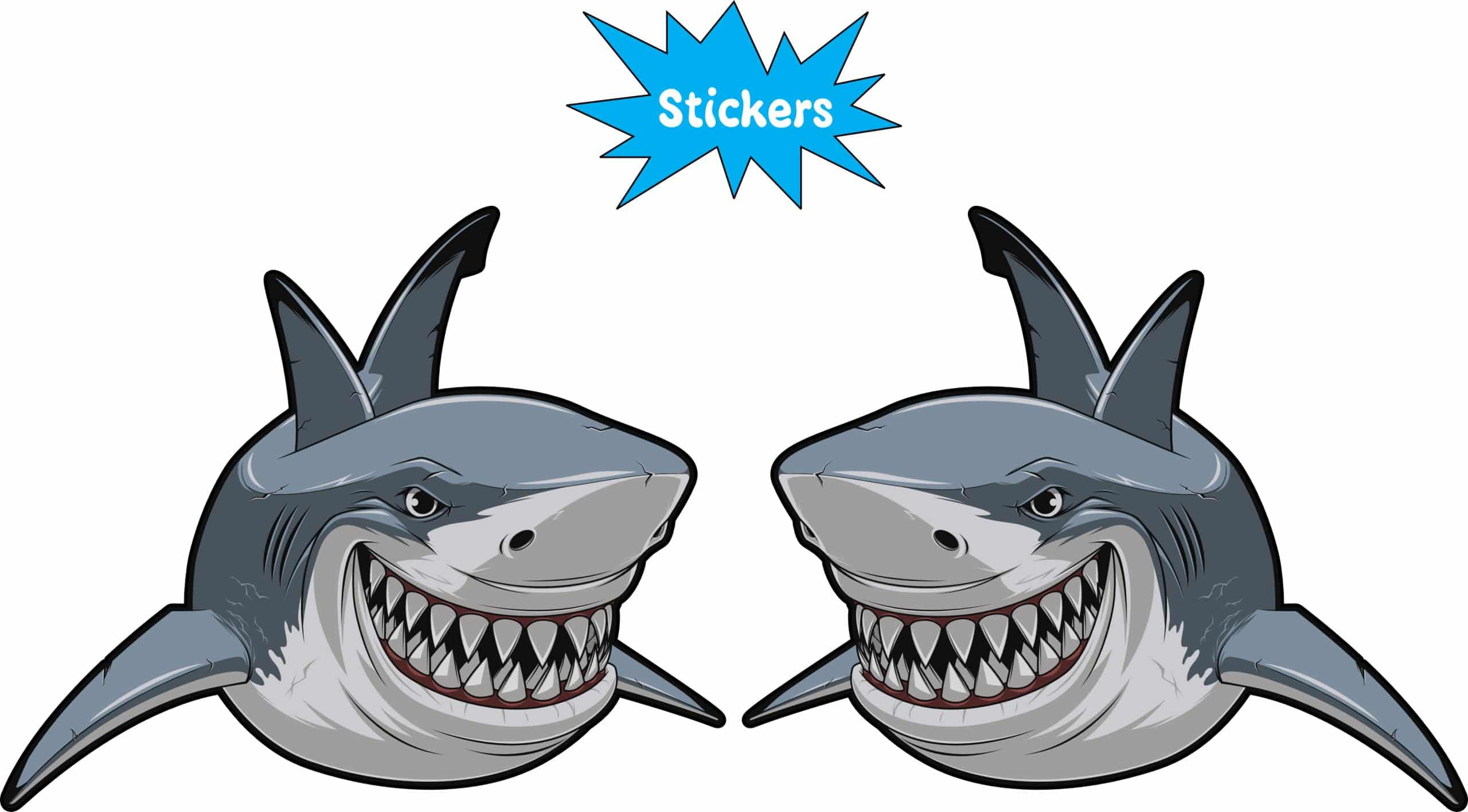StickerTalk Shark Mirrored Vinyl Sticker Sheet, 3 inches by 2.5 inches