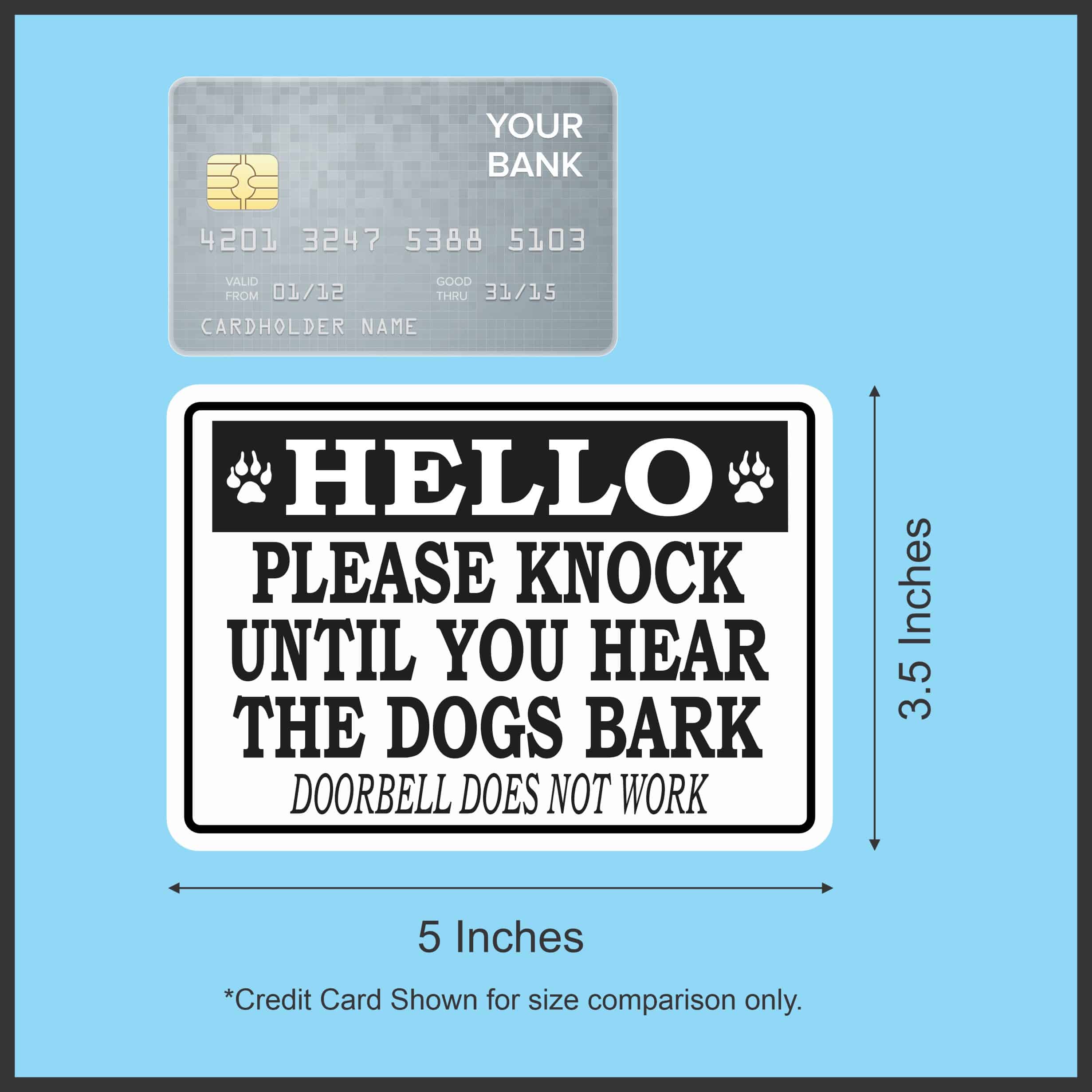 StickerTalk Knock Until the Dogs Bark Magnet, 5 inches by 3.5 inches