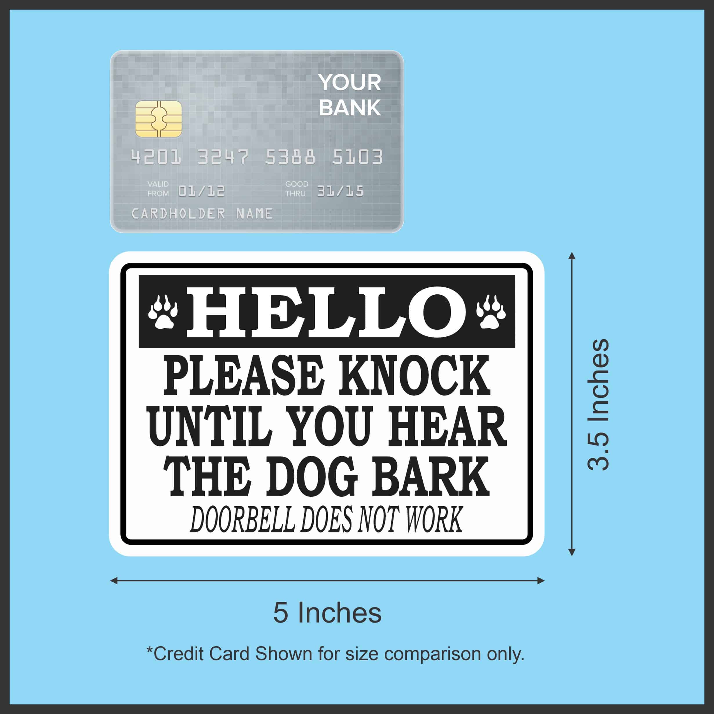 StickerTalk Knock Until You Hear the Dog Bark Vinyl Sticker, 5 inches by 3.5 inches