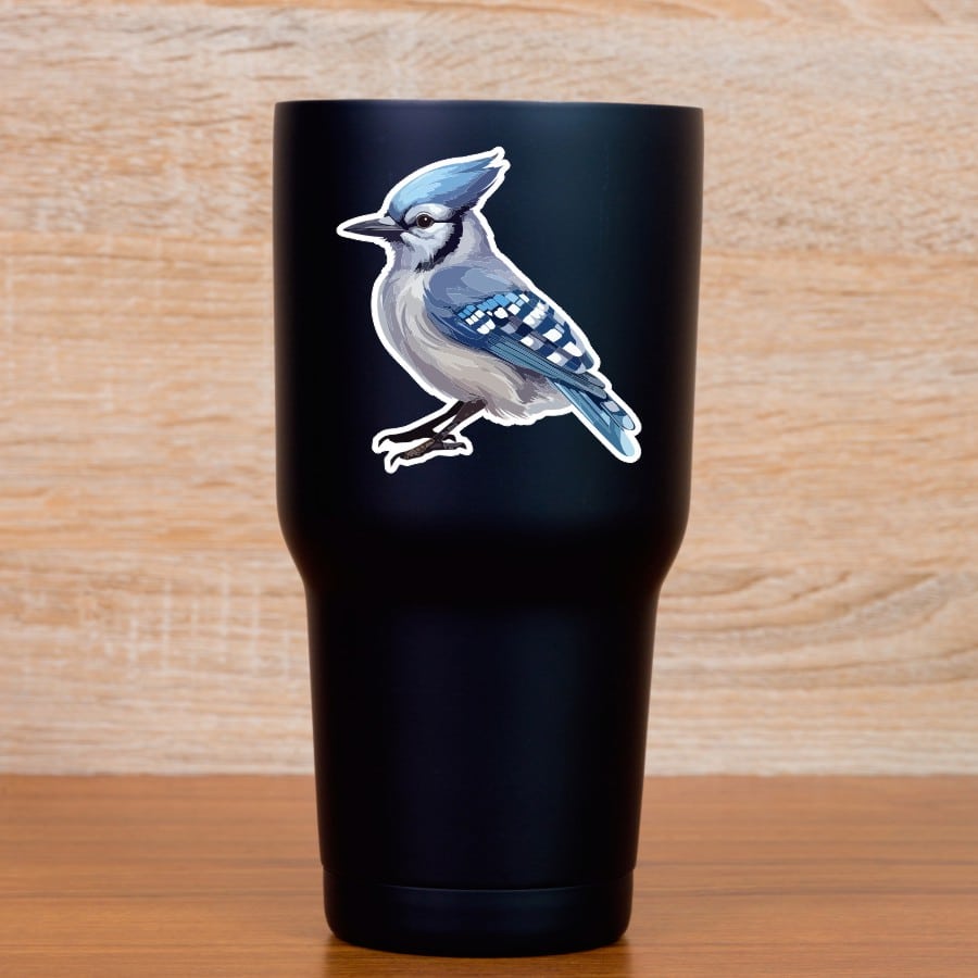 StickerTalk Mirrored Blue Jay Vinyl Sticker Sheet, 2.8 inches by 3 inches