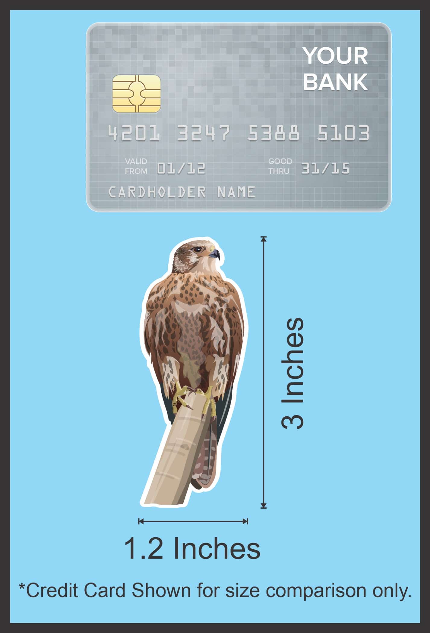 StickerTalk Greater Kestrel Vinyl Sticker Sheet, 1.2 inches by 3 inches