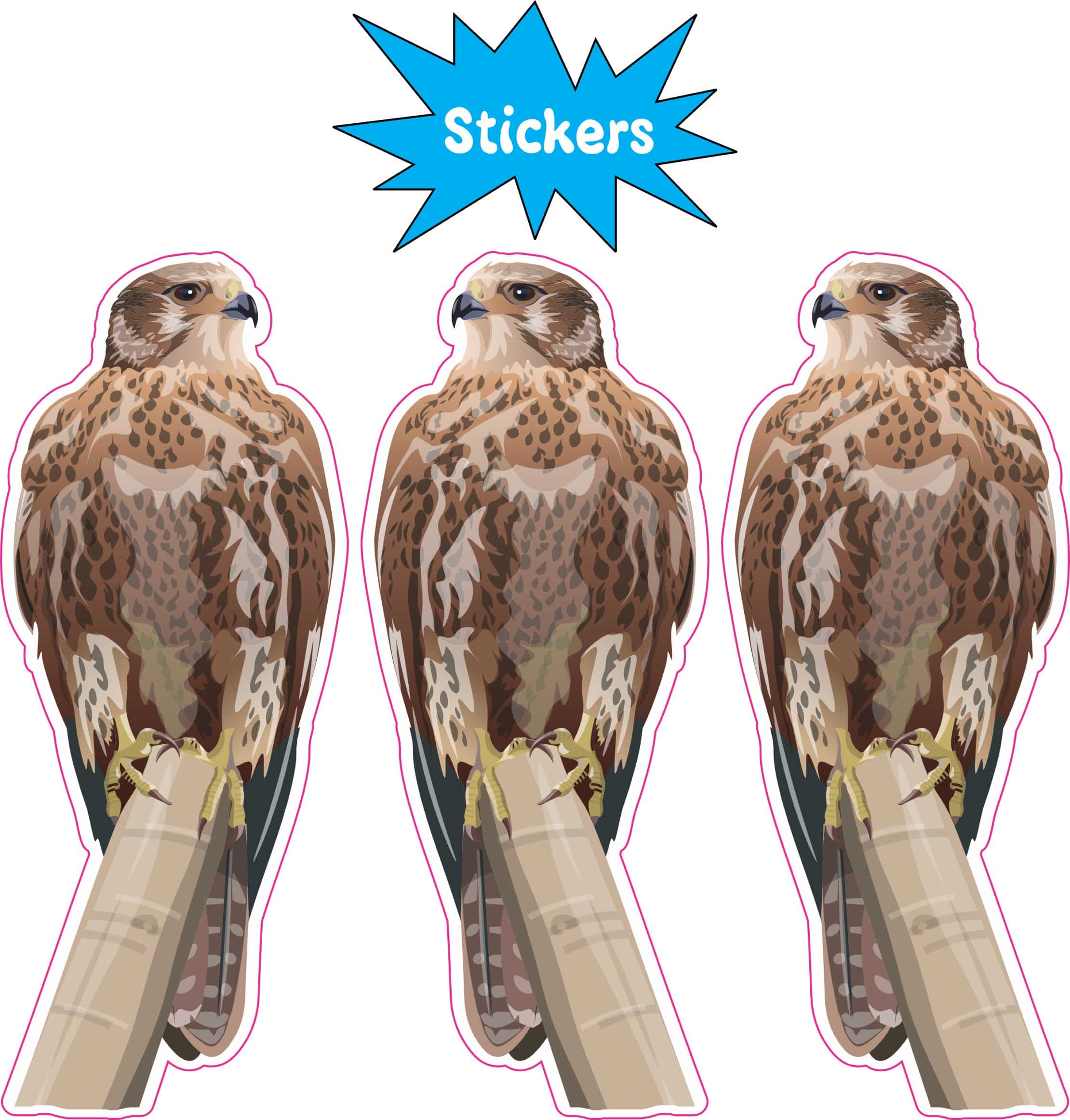 StickerTalk Greater Kestrel Vinyl Sticker Sheet, 1.2 inches by 3 inches
