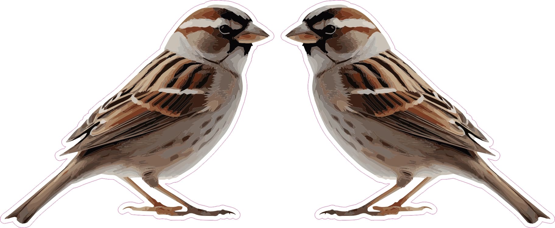 StickerTalk Mirrored Sparrow Vinyl Sticker Sheet, 3 inches by 2.5 inches