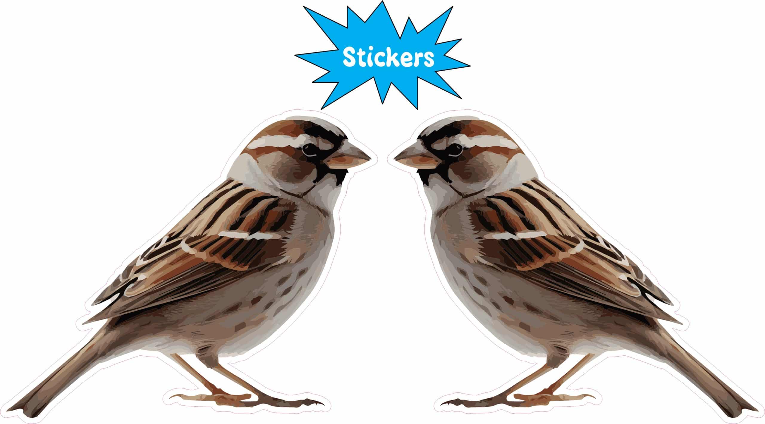 StickerTalk Mirrored Sparrow Vinyl Sticker Sheet, 3 inches by 2.5 inches