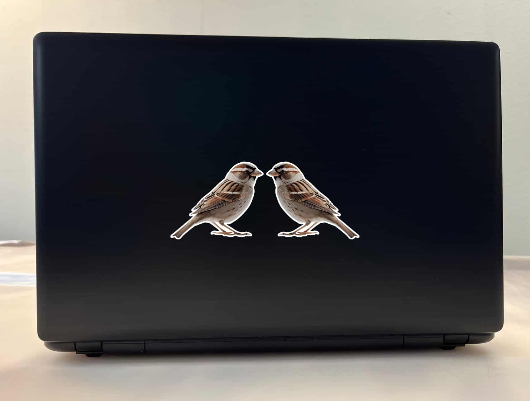 StickerTalk Mirrored Sparrow Vinyl Sticker Sheet, 3 inches by 2.5 inches