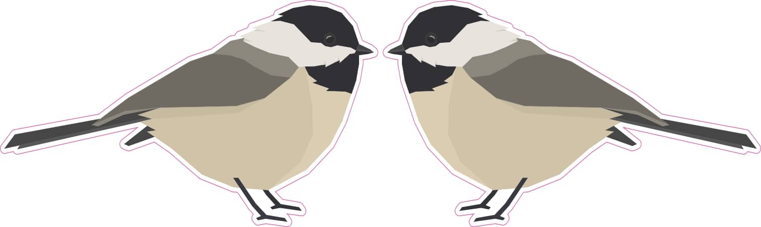StickerTalk Mirrored Carolina Chickadee Vinyl Sticker Sheet, 2.5 inches by 1.5 inches