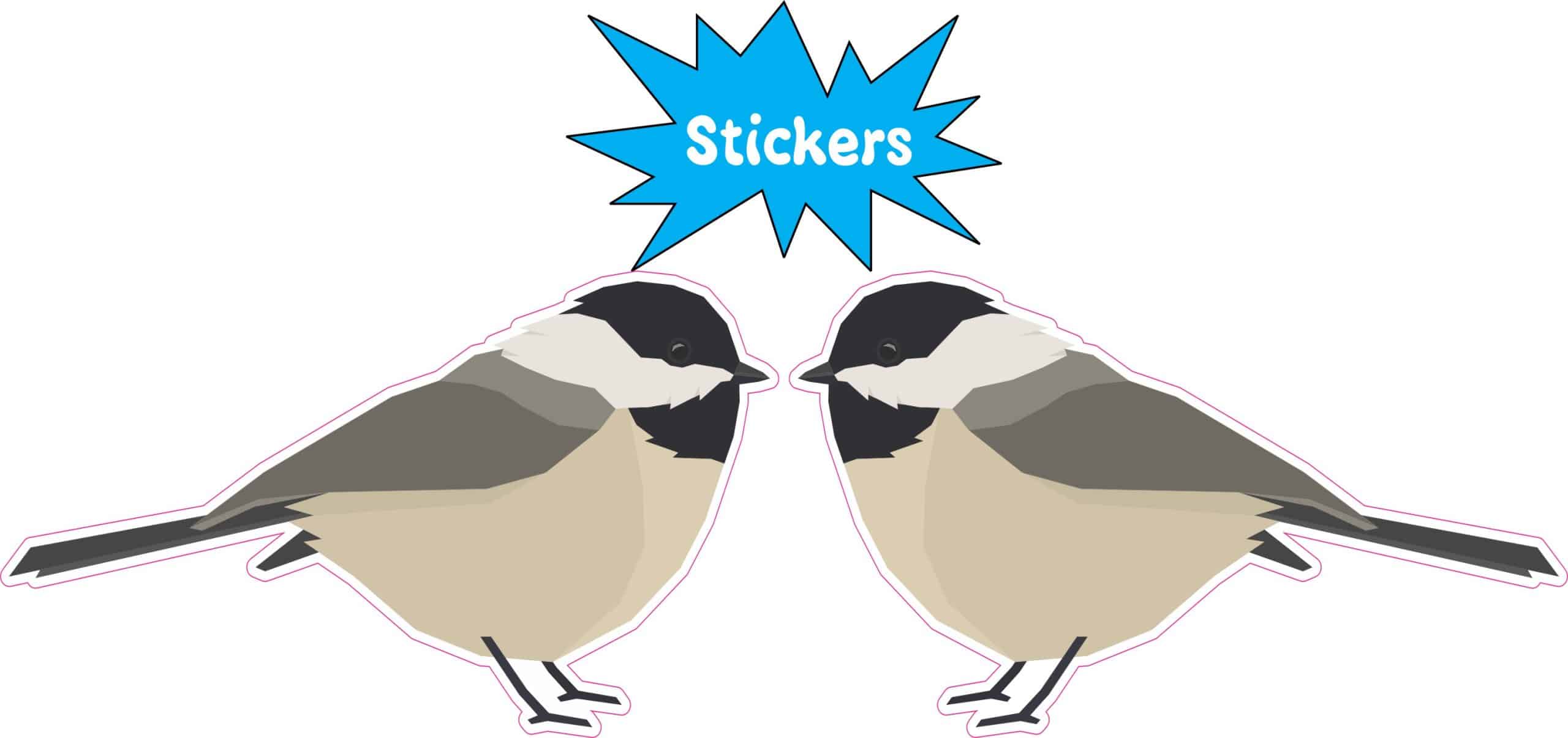 StickerTalk Mirrored Carolina Chickadee Vinyl Sticker Sheet, 2.5 inches by 1.5 inches