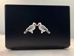 StickerTalk Cedar Waxwing Mirrored Vinyl Sticker Sheet, 3 inches by 2.5 inches