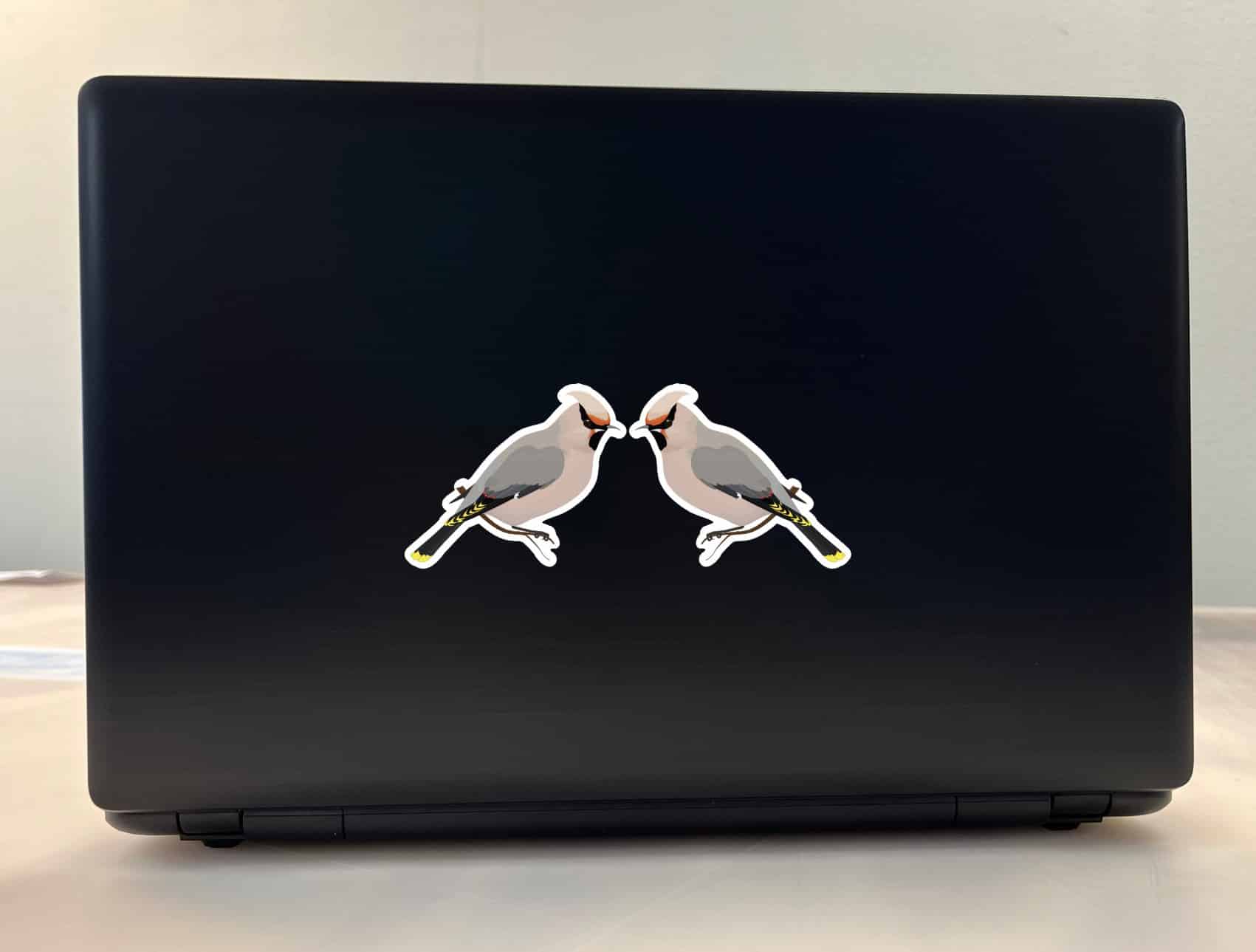 StickerTalk Cedar Waxwing Mirrored Vinyl Sticker Sheet, 3 inches by 2.5 inches