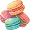 StickerTalk Multicolored Macarons Vinyl Sticker, 4 inches by 4 inches