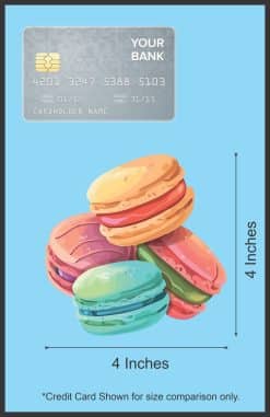 StickerTalk Multicolored Macarons Vinyl Sticker, 4 inches by 4 inches