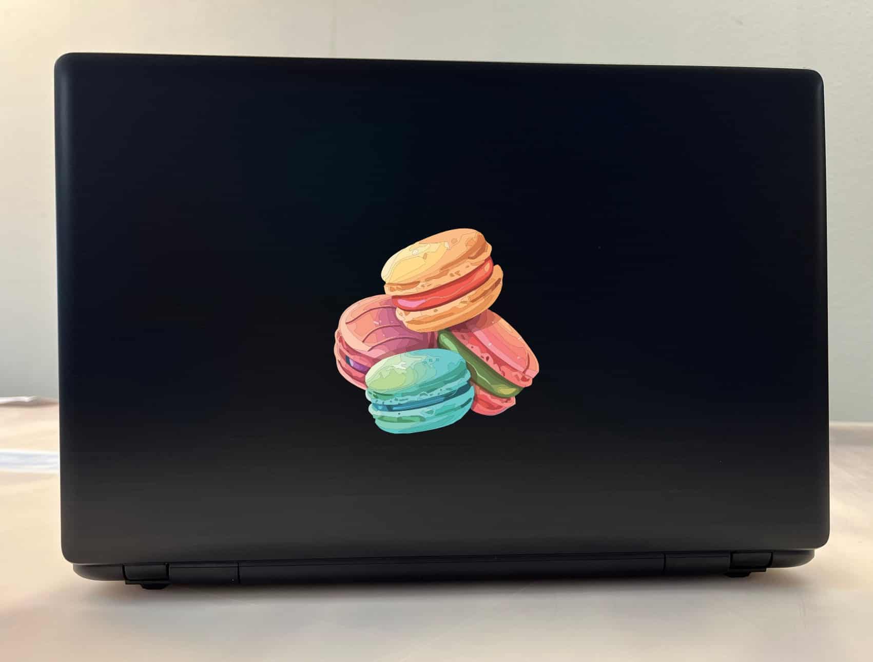 StickerTalk Multicolored Macarons Vinyl Sticker, 4 inches by 4 inches