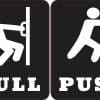 StickerTalk Black and White Pull and Push Vinyl Sticker Sheet, 3 inches by 3.5 inches