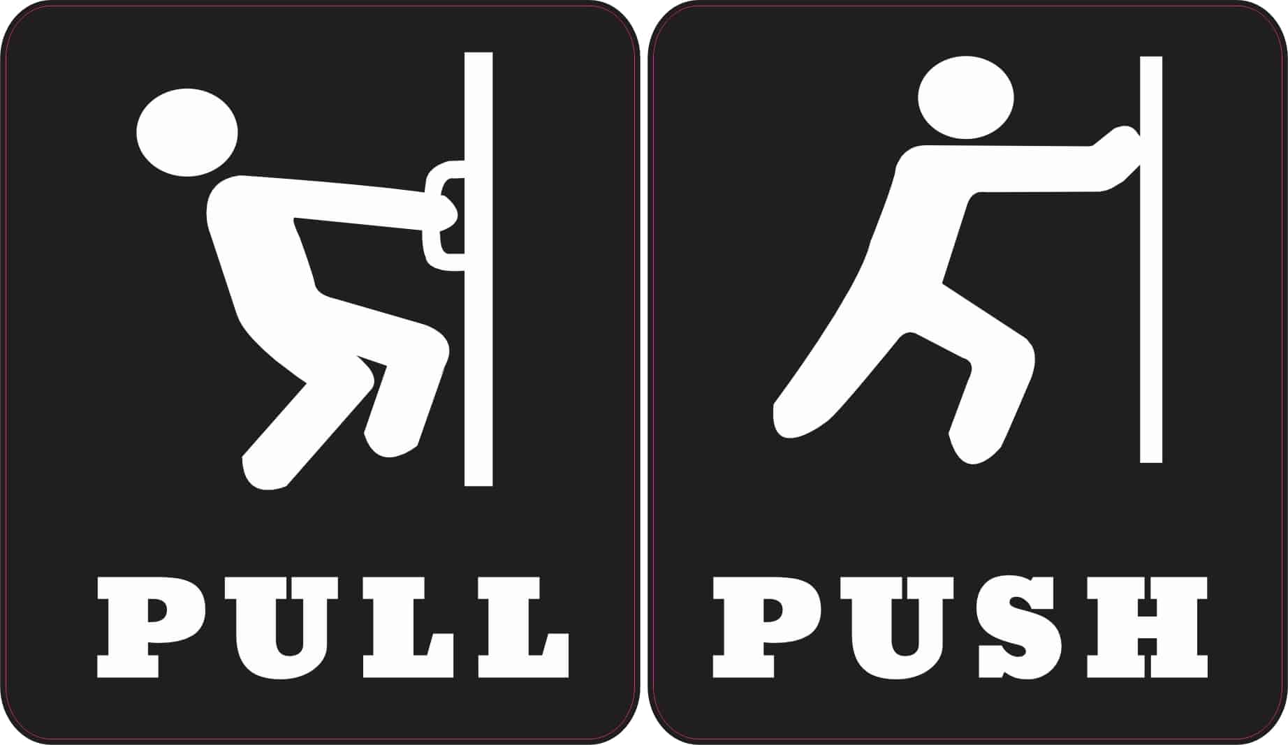 StickerTalk Black and White Pull and Push Vinyl Sticker Sheet, 3 inches by 3.5 inches