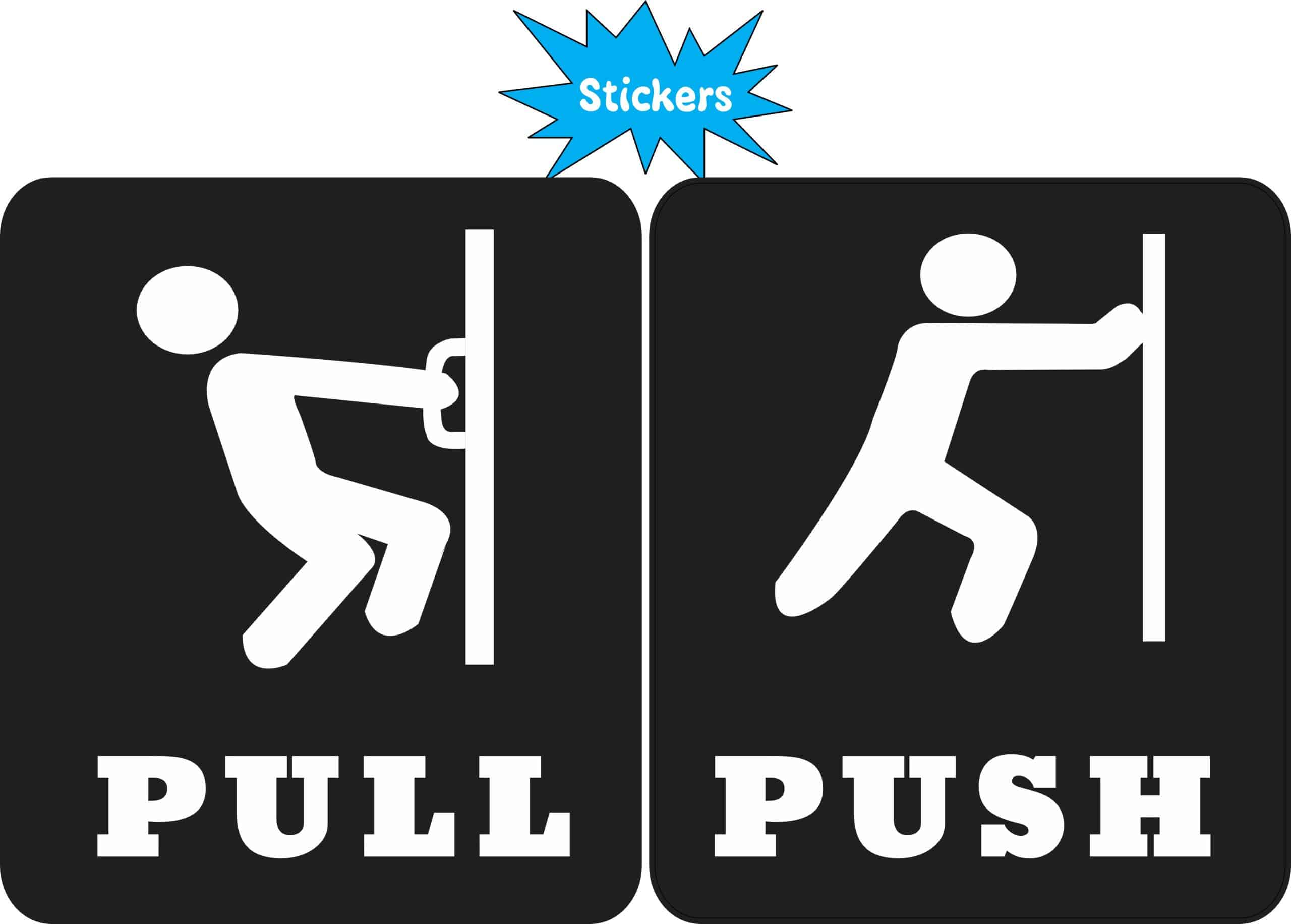 StickerTalk Black and White Pull and Push Vinyl Sticker Sheet, 3 inches by 3.5 inches