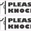 StickerTalk Please Knock White and Black Vinyl Sticker Sheet, 6 inches by 2 inches