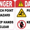 StickerTalk Danger Pinch Point Hazard Vinyl Sticker Sheet, 3 inches by 3 inches