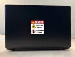 StickerTalk Danger Pinch Point Hazard Vinyl Sticker Sheet, 3 inches by 3 inches