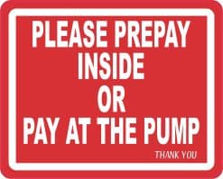 StickerTalk Prepay Inside or Pay at the Pump Magnet, 5 inches by 4 inches