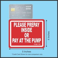 StickerTalk Prepay Inside or Pay at the Pump Magnet, 5 inches by 4 inches