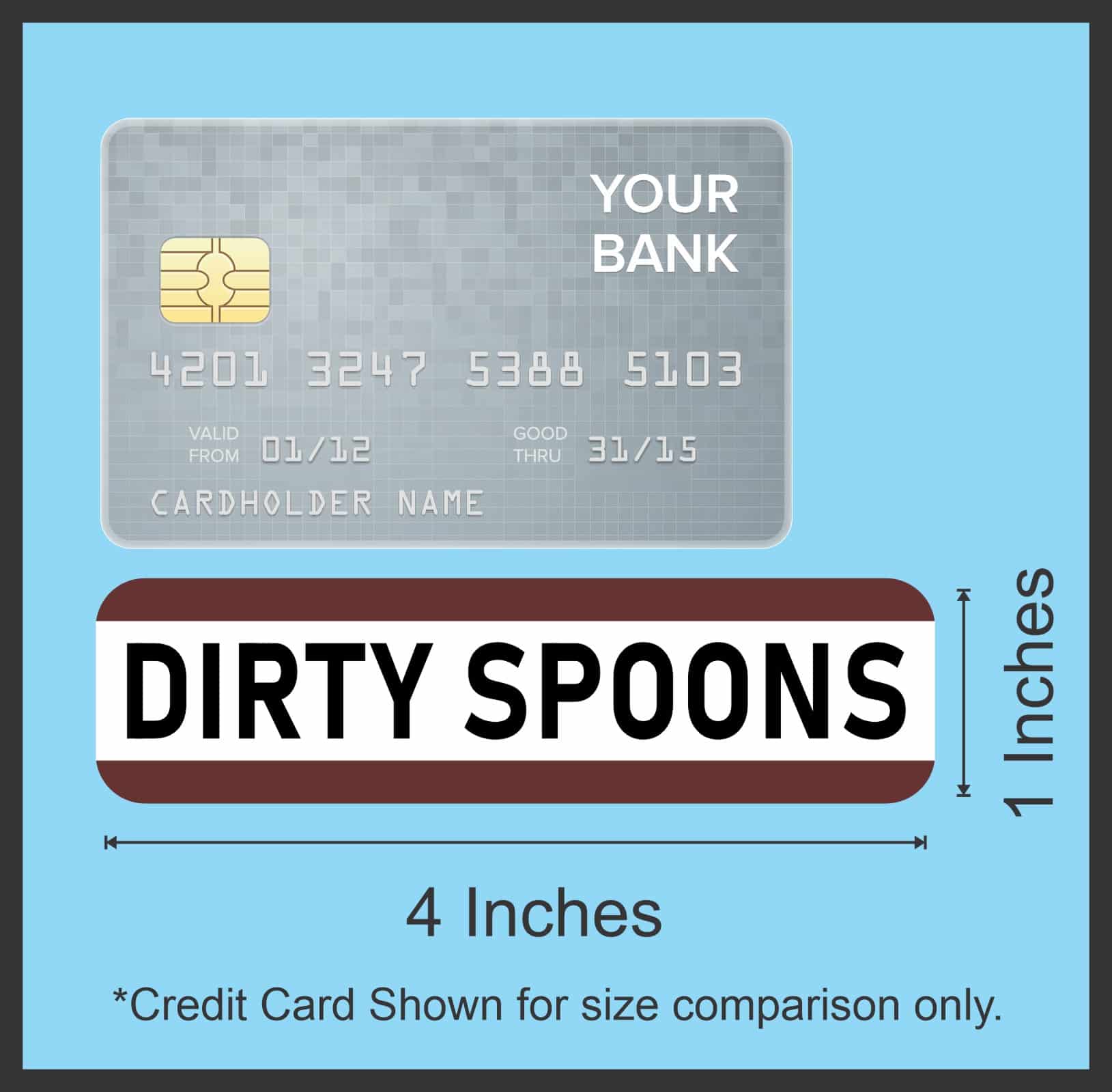 StickerTalk Clean Spoons Dirty Spoons Vinyl Sticker Sheet, 4 inches by 1 inch
