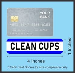 StickerTalk Clean Cups Dirty Cups Vinyl Sticker Sheet, 4 inches by 1 inch
