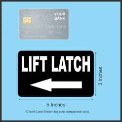 StickerTalk Lift Latch Left Arrow Magnet, 5 inches by 3 inches
