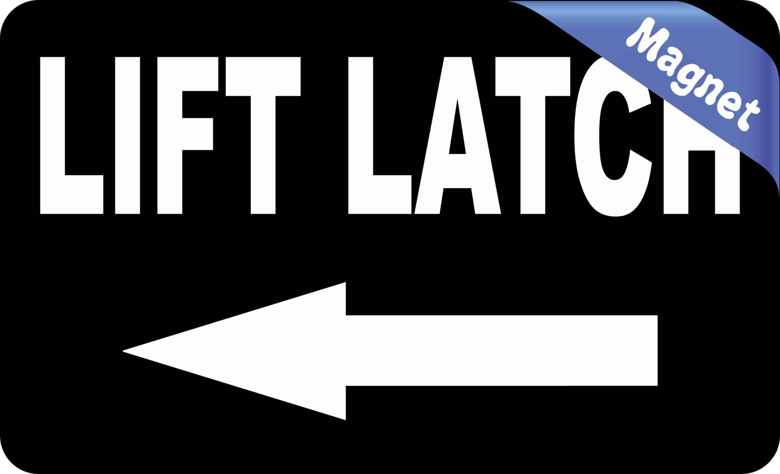 StickerTalk Lift Latch Left Arrow Magnet, 5 inches by 3 inches