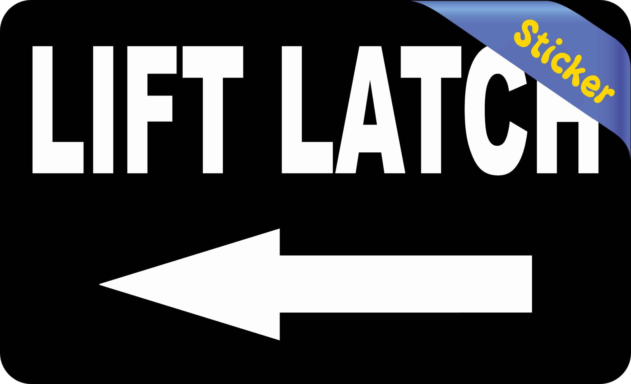 StickerTalk Lift Latch Left Arrow Vinyl Sticker, 5 inches by 3 inches