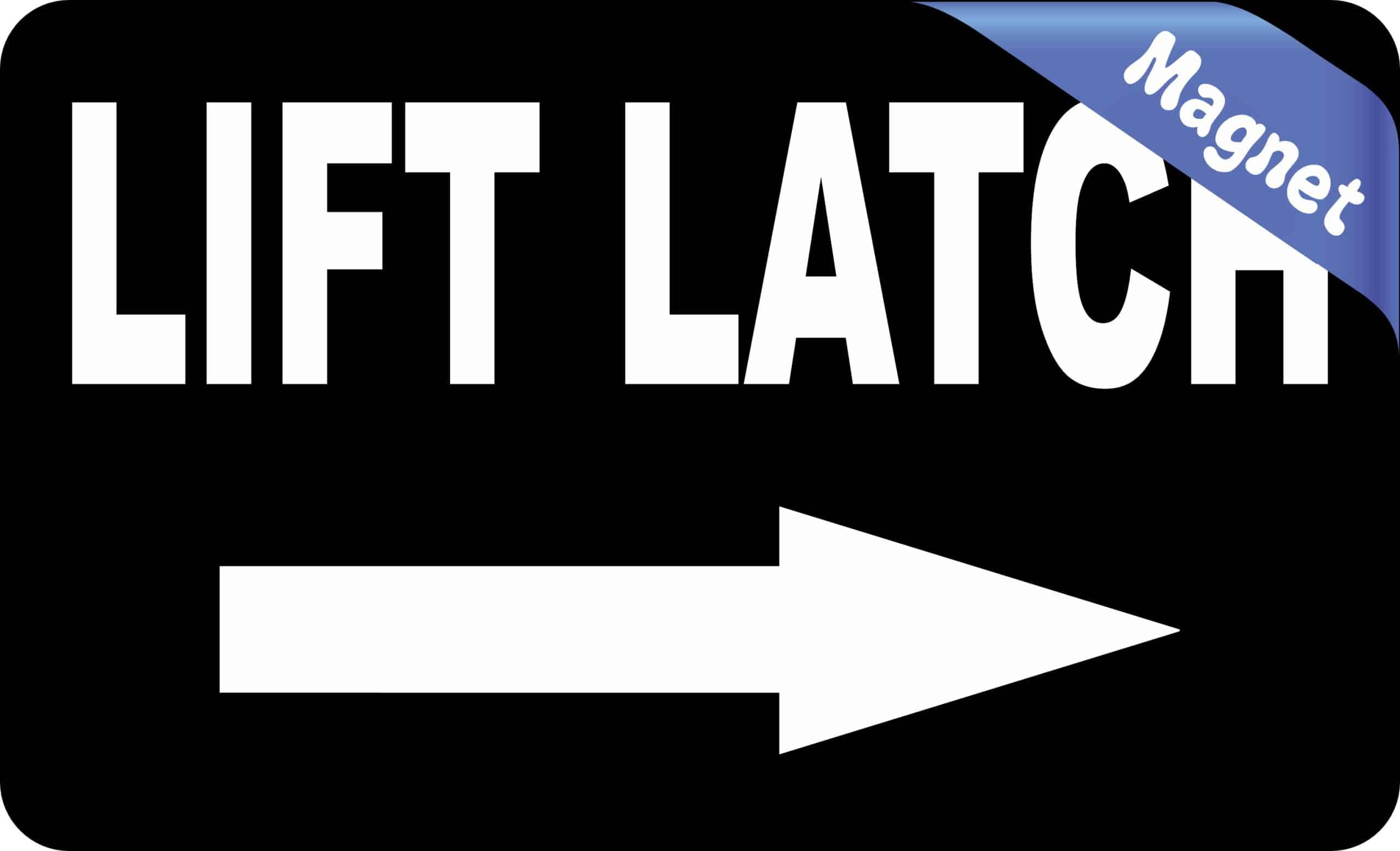 StickerTalk Lift Latch Right Arrow Magnet, 5 inches by 3 inches