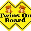 StickerTalk Double Diamond Twins On Board Vinyl Sticker, 6 inches by 4 inches