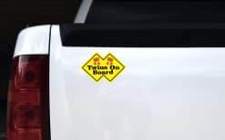StickerTalk Double Diamond Twins On Board Vinyl Sticker, 6 inches by 4 inches